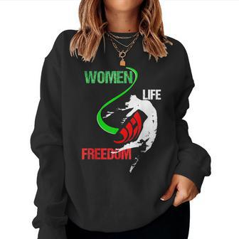 Womens Woman Life Freedom Zan Zendegi Azadi Iran Freedom Women Sweatshirt | Mazezy