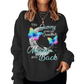 Women This Gammy Love Her Grandkids To The Moon And Back Women Crewneck Graphic Sweatshirt - Seseable