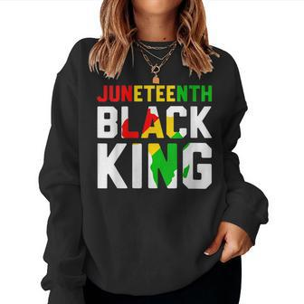 Womens Awesome Junenth Black King Melanin Fathers Day Men Boys Women Crewneck Graphic Sweatshirt - Thegiftio UK
