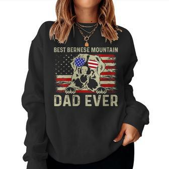 Womens Best Bernese Mountain Dog Dad Ever Fathers Day Women Crewneck Graphic Sweatshirt - Thegiftio UK