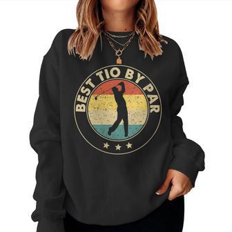 Womens Best Tio By Par Funny Golf Fathers Day Gift Vintage Women Crewneck Graphic Sweatshirt - Thegiftio UK