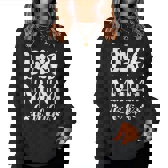 Womens Dog Nana Fur Life Funny Dog Lover Gift Mothers Day Women Crewneck Graphic Sweatshirt - Thegiftio