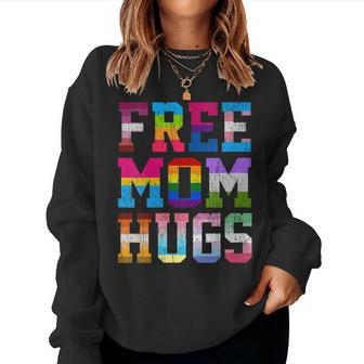 Womens Free Mom Hugs For Pride Month Lgbt Mothers Day Women Crewneck Graphic Sweatshirt - Thegiftio UK
