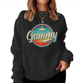 Womens Gammy Retro Name Funny Vintage Grandmother Gammy Women Crewneck Graphic Sweatshirt - Seseable