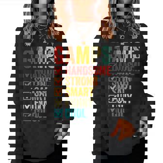 Womens Gamps Handsome Strong Smart Funny Cool Fathers Day Women Crewneck Graphic Sweatshirt - Thegiftio