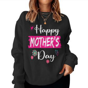 Womens Happy Mothers Day 2023 Mom Mommy Grandma Flowers Women Crewneck Graphic Sweatshirt - Thegiftio UK