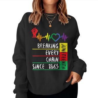 Womens Junenth Breaking Every Chain Since 1865 Men Women Kids Women Crewneck Graphic Sweatshirt - Thegiftio