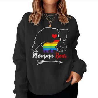 Womens Lgbt Mama Momma Bear Gay Pride Proud Mom Mothers Day Women Crewneck Graphic Sweatshirt - Thegiftio UK