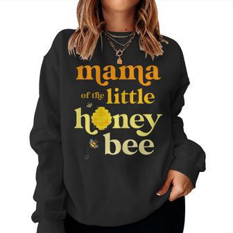 Womens Mama Of Little Honey Bee Birthday Gender Reveal Baby Shower Women Crewneck Graphic Sweatshirt - Seseable