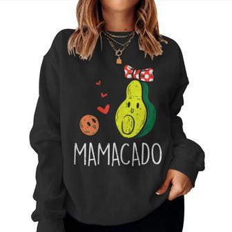 Womens Mamacado Funny Mom Avocado Mothers Day Mama Mommy Mum Women Women Crewneck Graphic Sweatshirt - Thegiftio UK