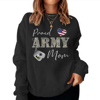 Womens Proud American Army Mom Women Women Crewneck Graphic Sweatshirt - Seseable