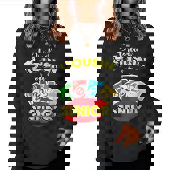 Womens Proud Cousin Of A Class Of 2023 Graduate Senior 2023 Uno Out Women Crewneck Graphic Sweatshirt - Thegiftio