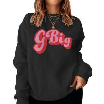 Womens Retro 70S Style Gbig Reveal Sorority Big Little Sister Women Crewneck Graphic Sweatshirt - Seseable