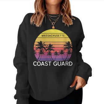 Womens Retro Coast Guard Beach Surf Vintage Palm Venice 70S Women Crewneck Graphic Sweatshirt - Seseable