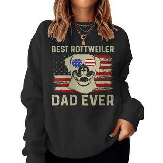 Womens Rottweiler Dog Dad Fathers Day Best Rottweiler Dad Ever Women Crewneck Graphic Sweatshirt - Thegiftio UK