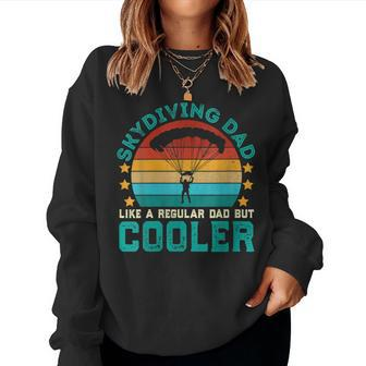 Womens Skydiving Dad Funny Vintage Parachute Skydiver Fathers Day Women Crewneck Graphic Sweatshirt - Thegiftio UK