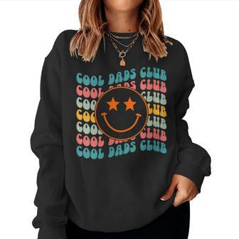 Womens Smile Face Cool Dads Club Retro Groovy Fathers Day Hippie Women Crewneck Graphic Sweatshirt - Thegiftio UK