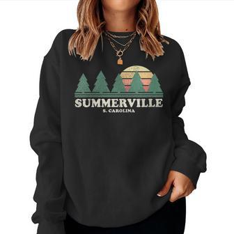 Womens Summerville Sc Vintage Throwback Retro 70S Design Women Crewneck Graphic Sweatshirt - Seseable