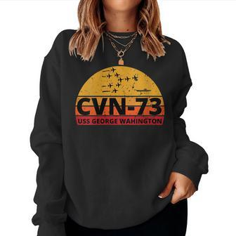 Womens Us Aircraft Carrier Cvn-73 Uss George Washington Women Crewneck Graphic Sweatshirt - Seseable
