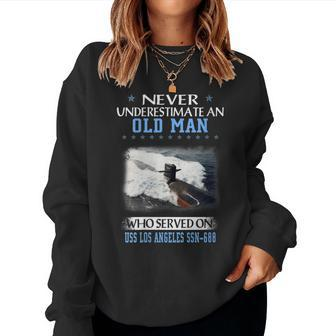 Womens Uss Los Angeles Ssn-688 Submarine Veterans Day Father Day Women Crewneck Graphic Sweatshirt - Seseable