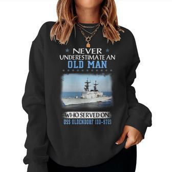 Womens Uss Oldendorf Dd-972 Destroyer Class Veterans Day Father Day Women Crewneck Graphic Sweatshirt - Seseable