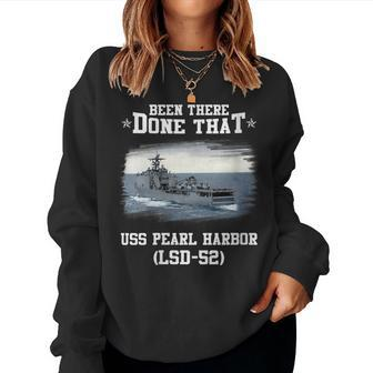Womens Uss Pearl Harbor Lsd-52 Veterans Day Father Day Gift Women Crewneck Graphic Sweatshirt - Seseable