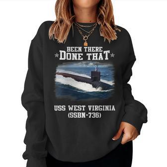Womens Uss West Virginia Ssbn-736 Submarine Veterans Day Father Day Women Crewneck Graphic Sweatshirt - Seseable