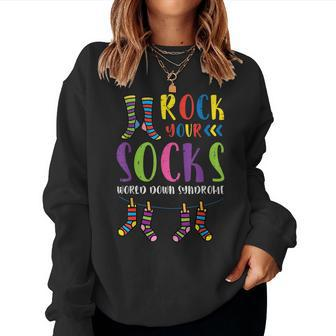 World Down Syndrome Rock Your Socks Awareness Men Women Kids Women Sweatshirt | Mazezy