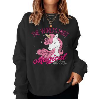The Worlds Most Magical Big Sister Pinky Unicorn Women Sweatshirt | Mazezy