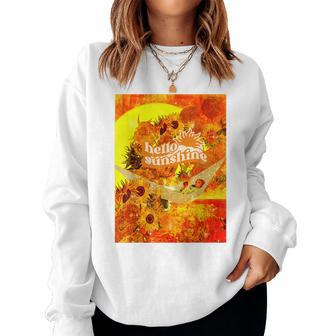 Aesthetic Sunshine Sunflower Garden Lake Sunrise Sunset Women Sweatshirt | Mazezy