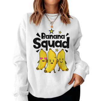 Banana Squad Men Women Boys Vegan Fruit Food Lovers Women Sweatshirt | Mazezy