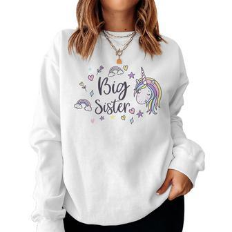 Big Sister Unicorn Big Sister Announcement Women Sweatshirt | Mazezy