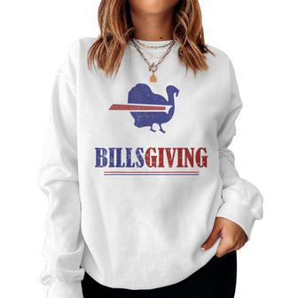 Billsgiving Happy Thanksgiving Chicken American Football Women Sweatshirt | Mazezy