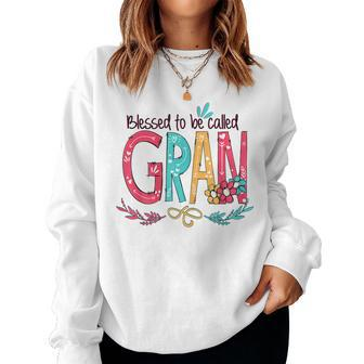 Blessed To Be Called Gran Colorful Mothers Day Gift Women Crewneck Graphic Sweatshirt - Thegiftio UK