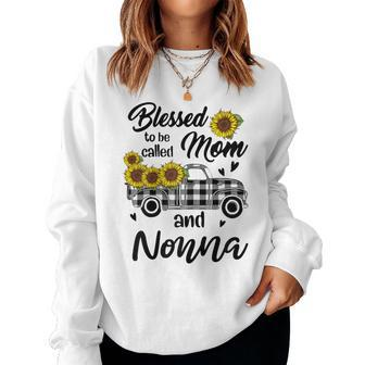 Blessed To Be Called Mom And Nonna Funny Mother Days Women Crewneck Graphic Sweatshirt - Thegiftio UK