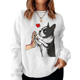 Boston Terrier Love Bostie Dog Mom Funny Girls Women Crewneck Graphic Sweatshirt - Thegiftio UK