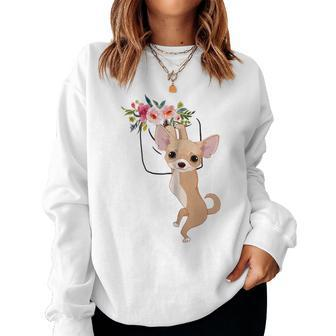 Chihuahua Pocket Mom Father Day Women Sweatshirt | Mazezy