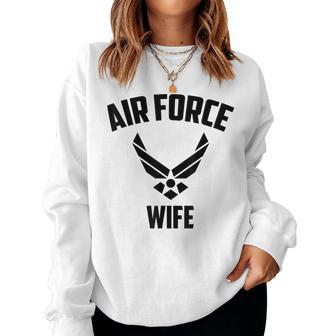 Cool Air Force Wife Gift | Best Proud Veteran Military Women Women Crewneck Graphic Sweatshirt - Seseable