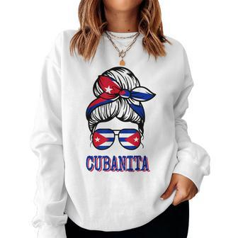 Cubanita Cuba For Women Cuban Flag For Girls Women Sweatshirt | Mazezy
