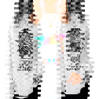 Dance Mom Dancing Mommy Messy Bun Mom Mama Women Sweatshirt | Mazezy