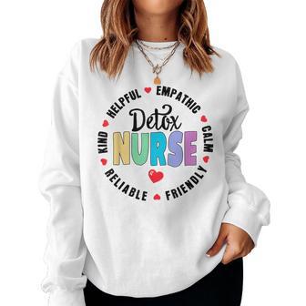 Detox Nurse Squad Appreciation Week Thank You Women Crewneck Graphic Sweatshirt - Seseable