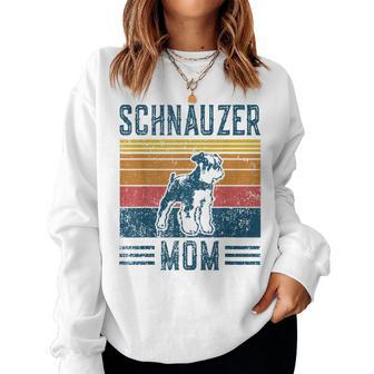 Dog Schnauzer Mom - Vintage Schnauzer Mom Women Crewneck Graphic Sweatshirt - Seseable