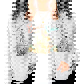 Easter Rabbit Lover Cute Floral Bunny Women Kids Women Sweatshirt | Mazezy