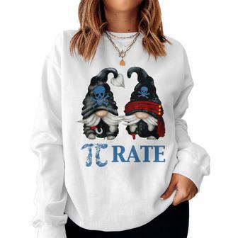 Funny Octopus Pi Day Symbol For Math Teacher Pirate Gnome Women Crewneck Graphic Sweatshirt - Seseable