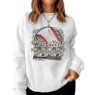 Gameday Baseball Gameday Lightning Bolt Leopard Mom Women Sweatshirt | Mazezy