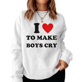 Women Girls Y2k Dump Him I Love To Make Boys Cry Grunge Baby Women Sweatshirt | Mazezy