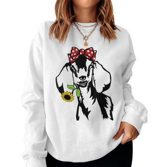 Goat Mom Goat Sunflower Women Sweatshirt | Mazezy
