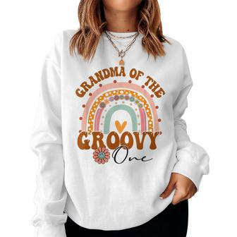 Grandma Of Groovy One Matching Family 1St Birthday Party Women Sweatshirt | Mazezy