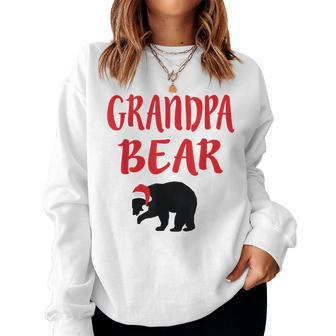 Grandpa Bear Christmas Santa Family Matching Pajamas Women Sweatshirt | Mazezy