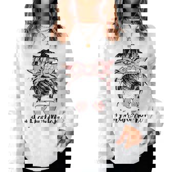 Hamster Mom Life Messy Bun Hair Mothers Day Hamster Mom Women Crewneck Graphic Sweatshirt - Thegiftio